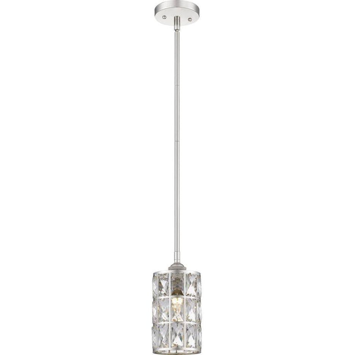 Polished nickel pendant light, by Quoizel, for kitchen island or dining