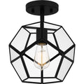 Semi-flush mount ceiling light, by Quoizel, for hallway, bedroom, or entryway