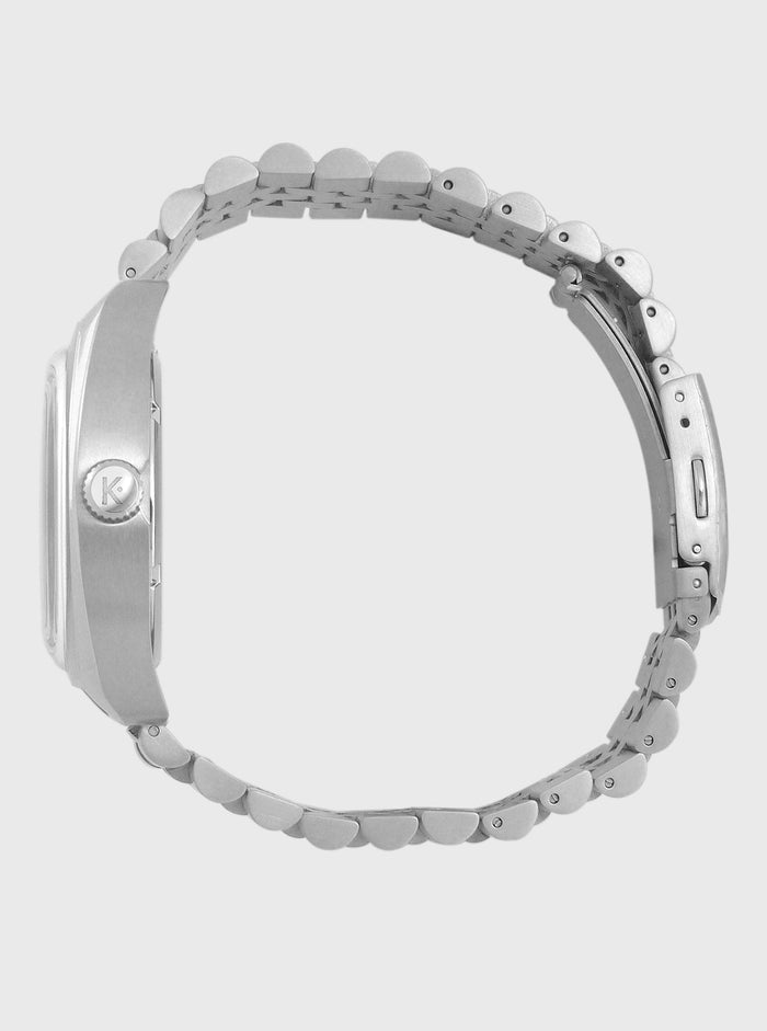Bracelet de montre Kelton en acier, maillons arrondis avec boucle et passants