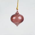 Rippled Blown Glass Bulb Ornament | Garnet