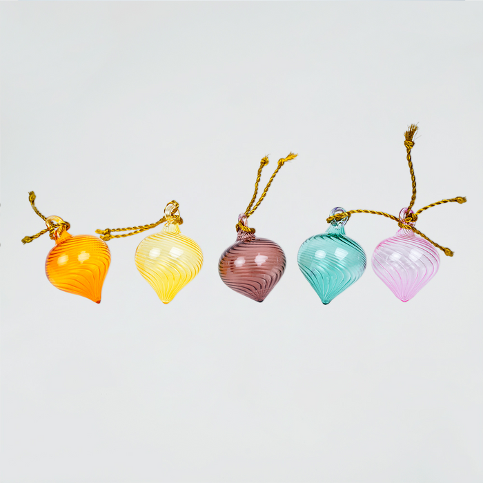 Rippled Blown Glass Bulb Ornament | Garnet