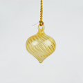 Rippled Blown Glass Bulb Ornament | Yellow
