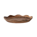 Round Wood Scalloped Tray