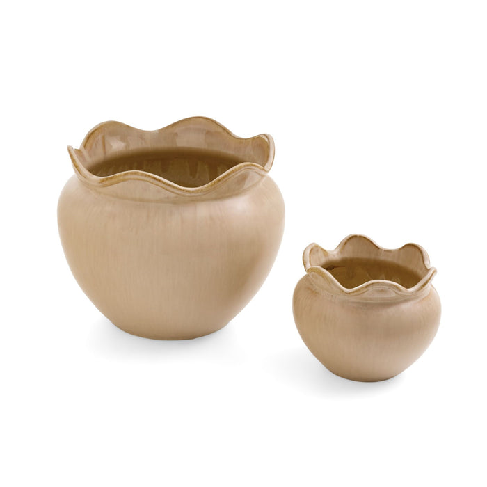 Ruffled Planter | Light Mocha