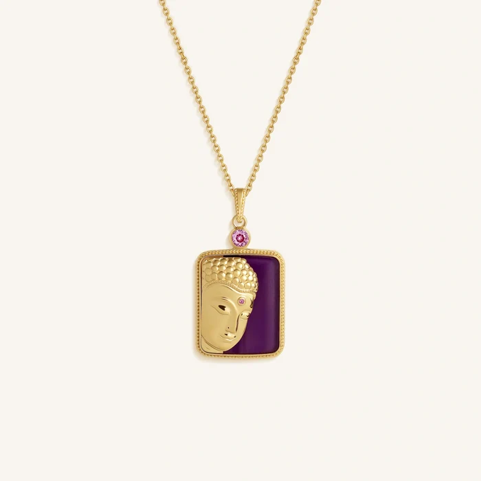 Sacred Calm Buddha Multi-Gem Necklace