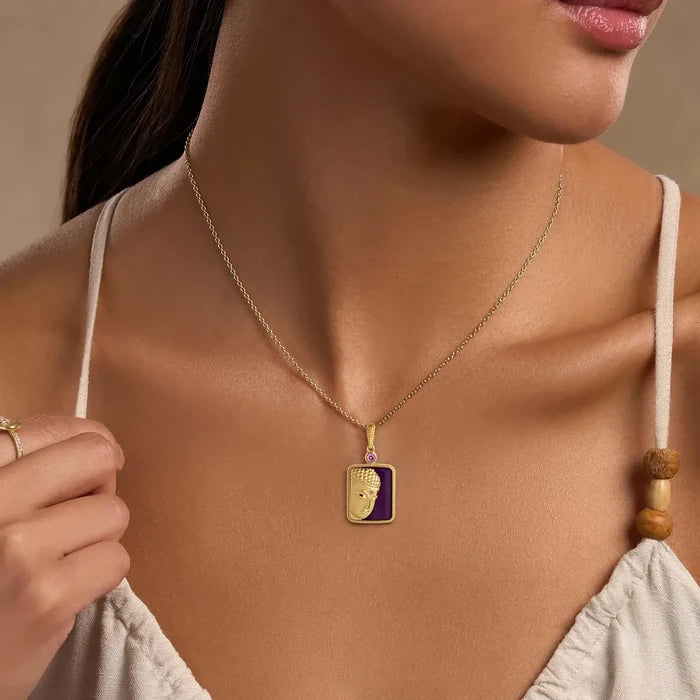 Sacred Calm Buddha Multi-Gem Necklace