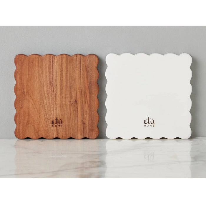 Scalloped Appetizer Cheese Board | Set of 2