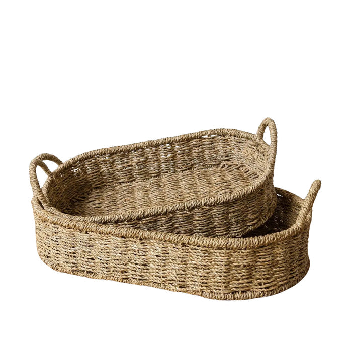 Seagrass Oval Basket Tray