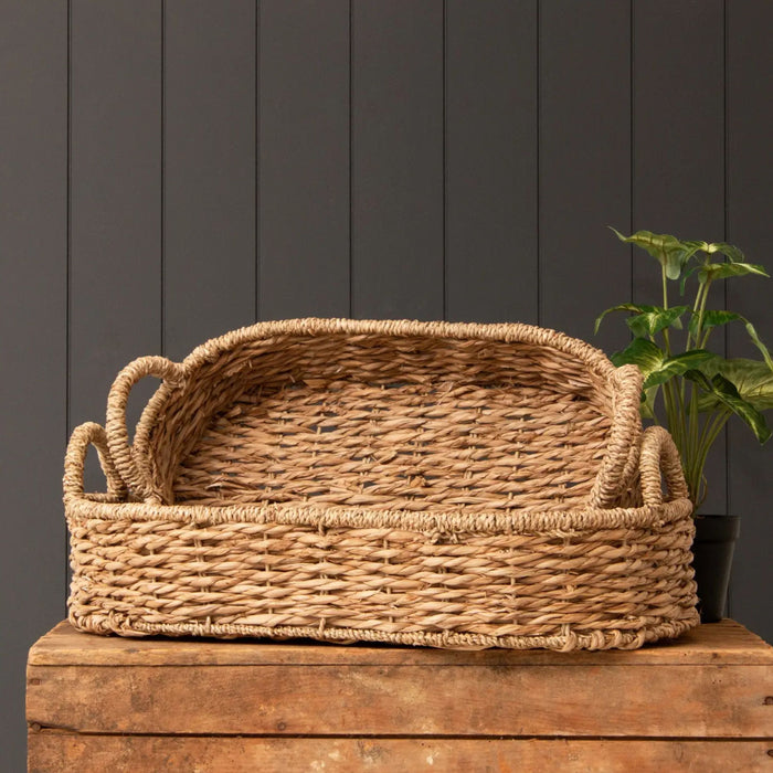Seagrass Oval Basket Tray