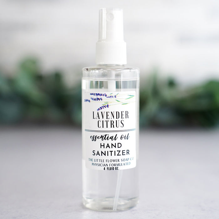 Set of 3 Hand Sanitizer Sprays 80% Alcohol Essential Oil Scent Blends - Little Flower Soap Co