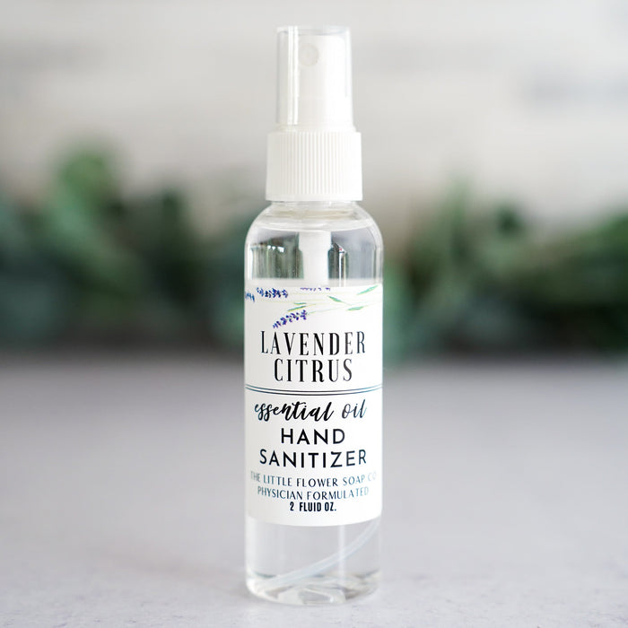 Set of 3 Hand Sanitizer Sprays 80% Alcohol Essential Oil Scent Blends - Little Flower Soap Co