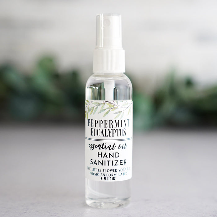 Set of 3 Hand Sanitizer Sprays 80% Alcohol Essential Oil Scent Blends - Little Flower Soap Co
