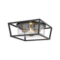 Black finish flush-mount ceiling light, by Maple, for hallway, bedroom, or entryway