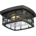 Mystic black outdoor ceiling light, by Quoizel, for hallway, bedroom, or entryway