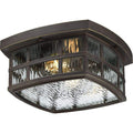 Palladian bronze outdoor ceiling light, by Quoizel, for hallway, bedroom, or entryway