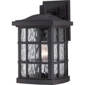 Mystic black wall sconce, by Quoizel, for hallway or living room