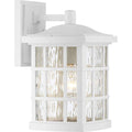 Matte white wall sconce, by Quoizel, for hallway or living room