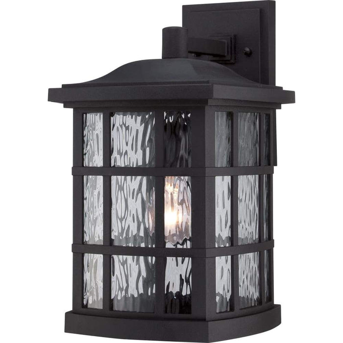 Mystic black wall sconce, by Quoizel, for hallway or living room