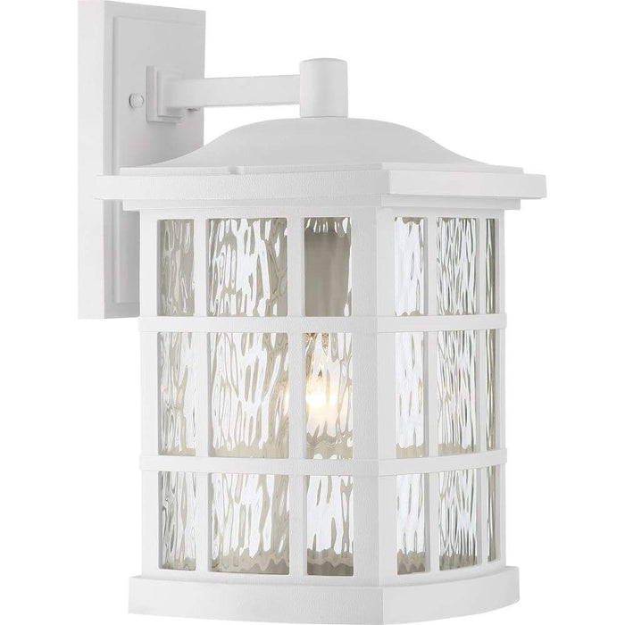 Matte white wall sconce, by Quoizel, for hallway or living room