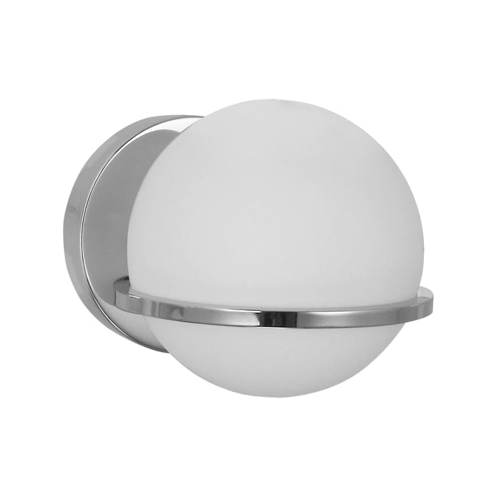 Polished chrome wall sconce, by Dainolite, for hallway or living room