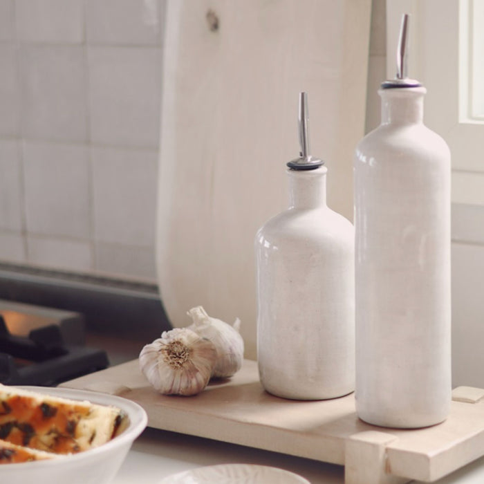 Stoneware Oil + Vinegar Cruet