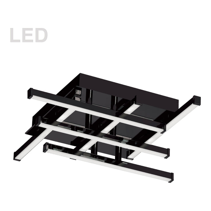 Black flush-mount ceiling light, by Dainolite, for hallway, bedroom, or entryway