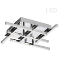 Polished chrome flush-mount ceiling light, by Dainolite, for hallway, bedroom, or entryway