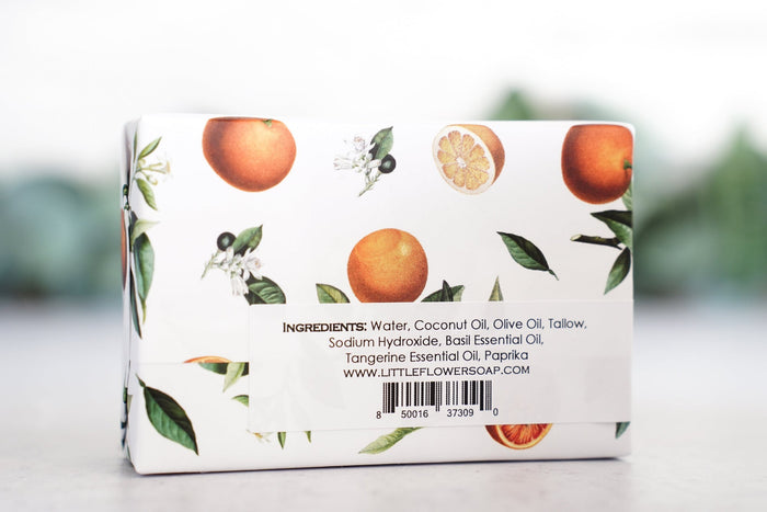 Tangerine Basil - Large Bar Soap 6oz - Little Flower Soap Co