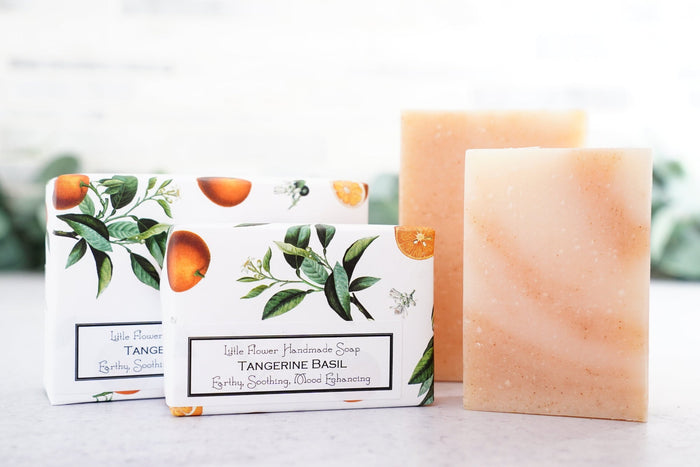 Tangerine Basil - Large Bar Soap 6oz - Little Flower Soap Co
