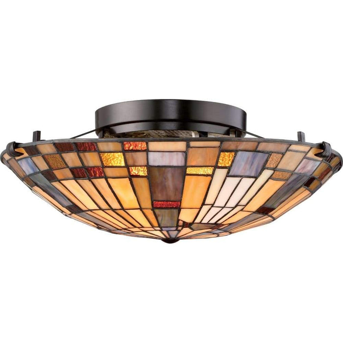 Valiant bronze flush-mount ceiling light, by Quoizel, for hallway, bedroom, or entryway