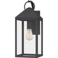 Mottled black wall sconce, by Quoizel, for hallway or living room