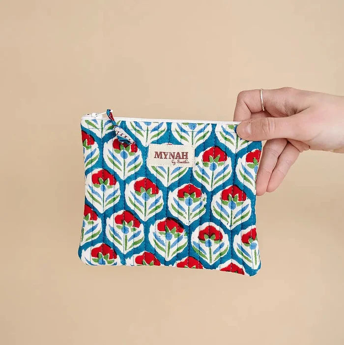 Tulip Farm Quilted Coin Pouch - Little Flower Soap Cocosmetic bagcosmetic casecosmetic pouchbag