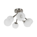Satin chrome semi-flush mount ceiling light, by Dainolite, for hallway, bedroom, or entryway