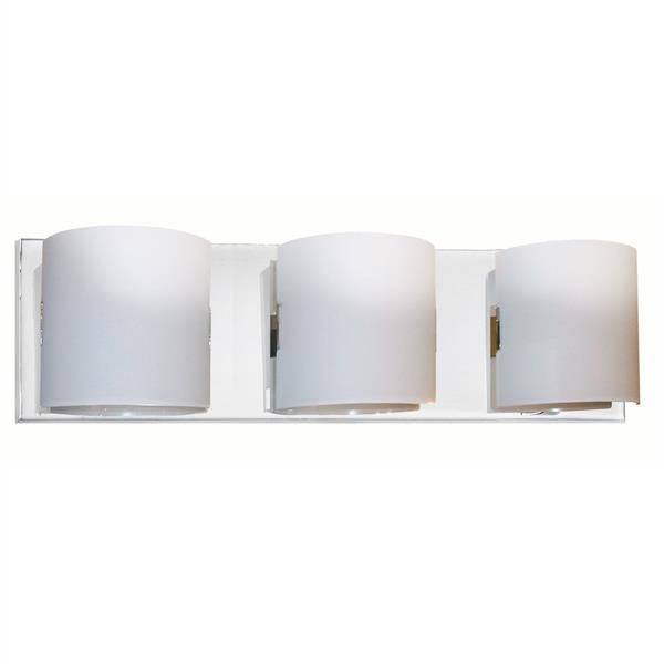 Polished chrome vanity light, by Dainolite, for bathroom
