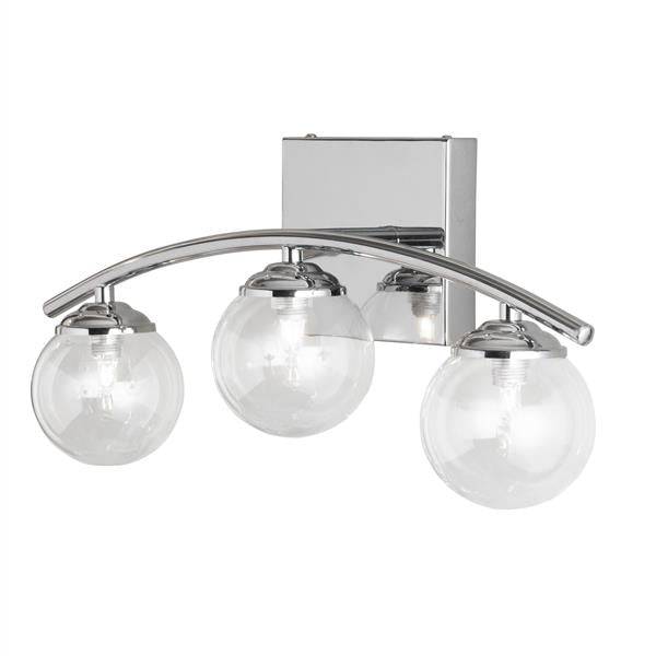 Polished chrome vanity light, by Dainolite, for bathroom