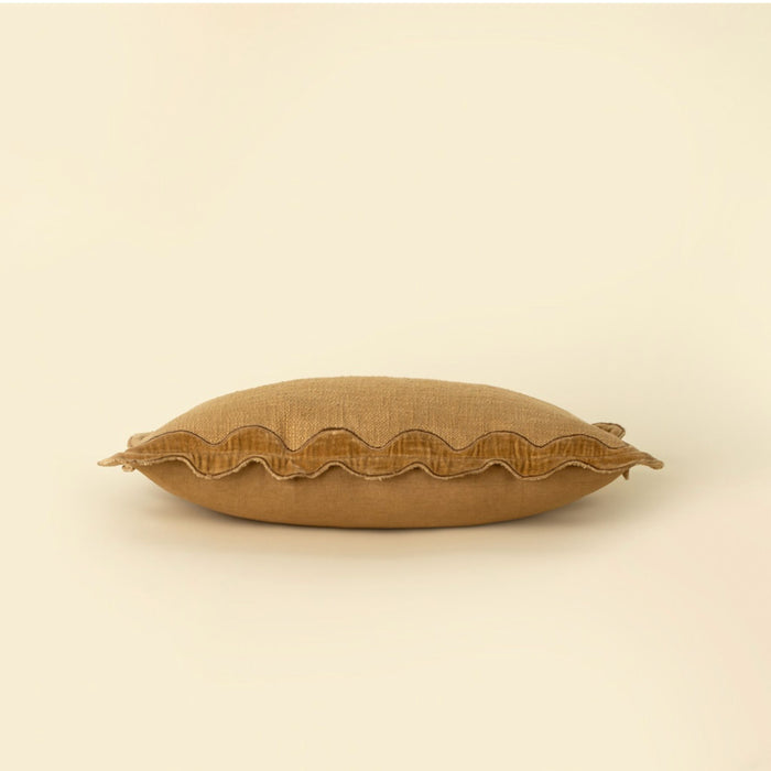 Velvet Scallop Pillow | Gold