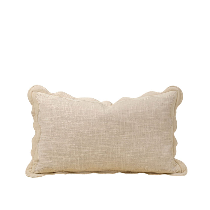 Velvet Scallop Pillow | Ivory
