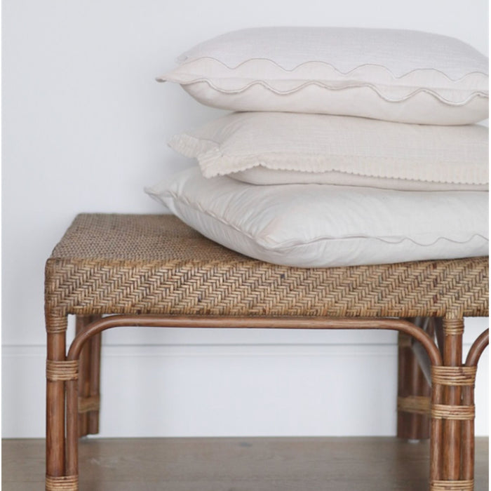 Velvet Scallop Pillow | Ivory