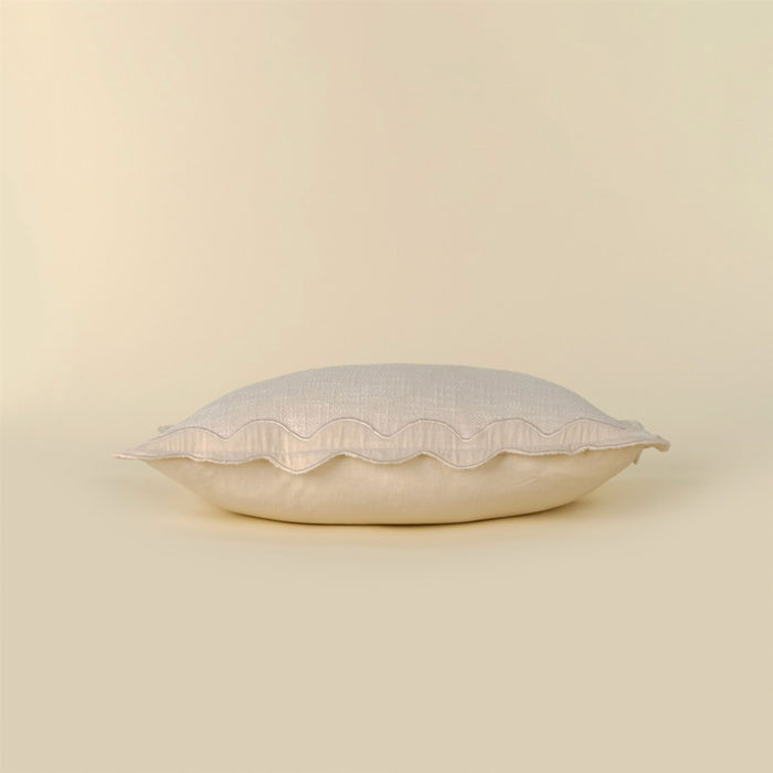 Velvet Scallop Pillow | Ivory