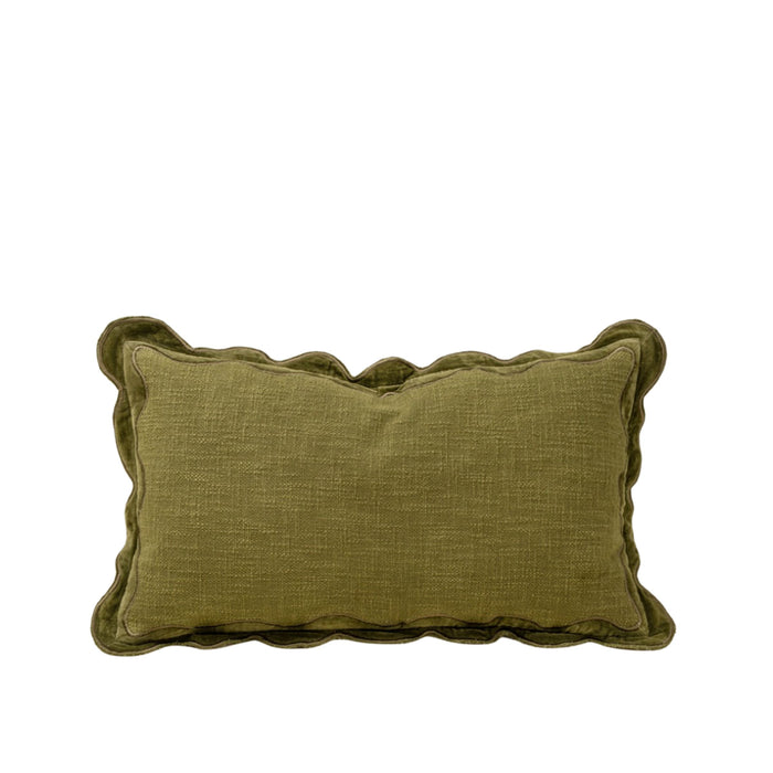 Velvet Scallop Pillow | Moss