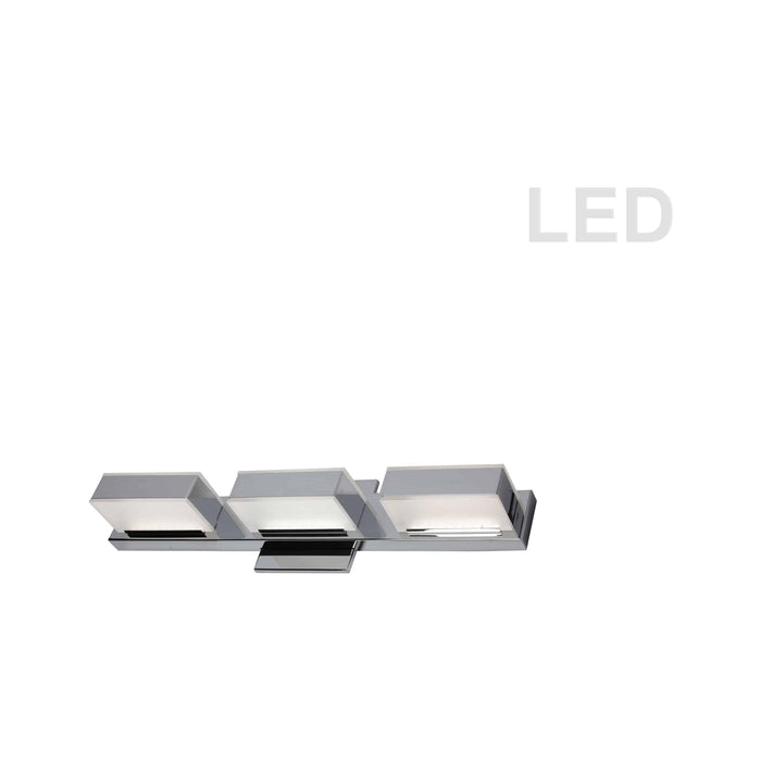 Polished chrome vanity light, by Dainolite, for bathroom