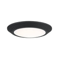 Earth black flush-mount ceiling light, by Quoizel, for hallway, bedroom, or entryway