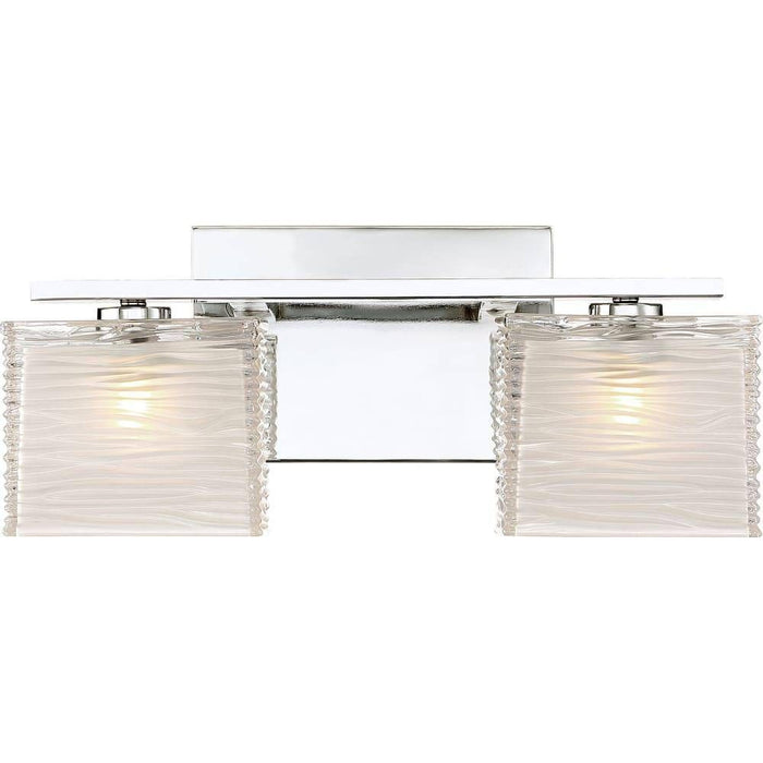 Polished chrome vanity light, by Quoizel, for bathroom