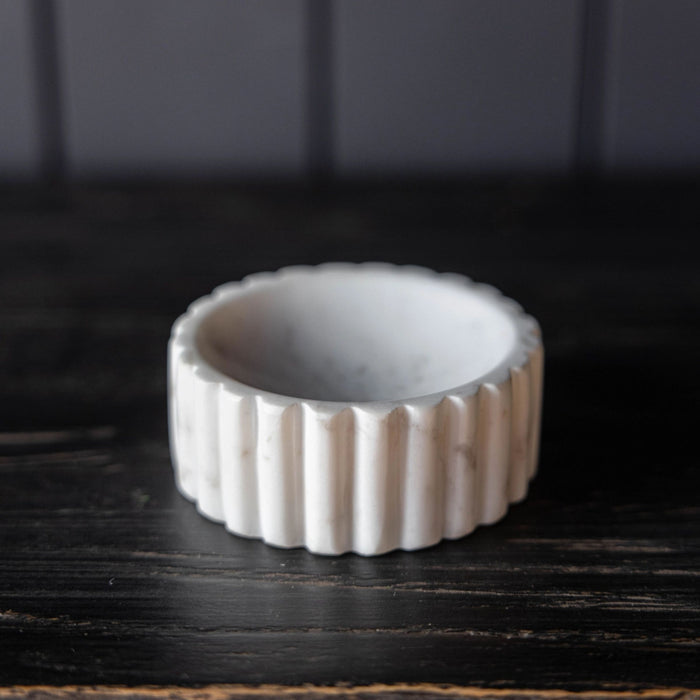White Marble Fluted Soap Dish