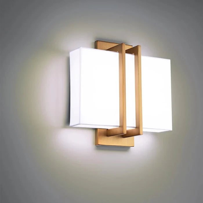 Aged brass finish wall sconce, by Modern Forms, for hallway or living room