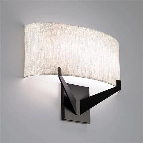 Black wall sconce, by WAC, for hallway or living room