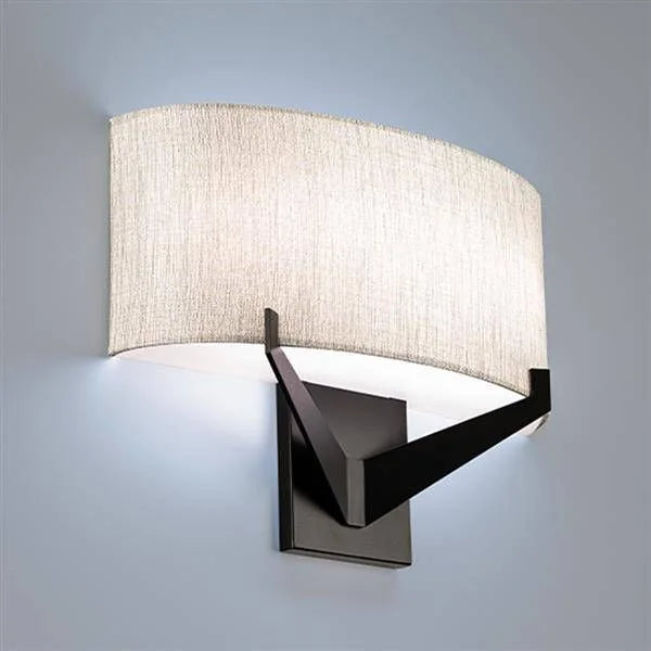 Black wall sconce, by WAC, for hallway or living room