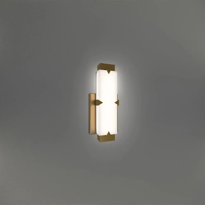 Brushed nickel finish wall sconce, by Modern Forms, for hallway or living room