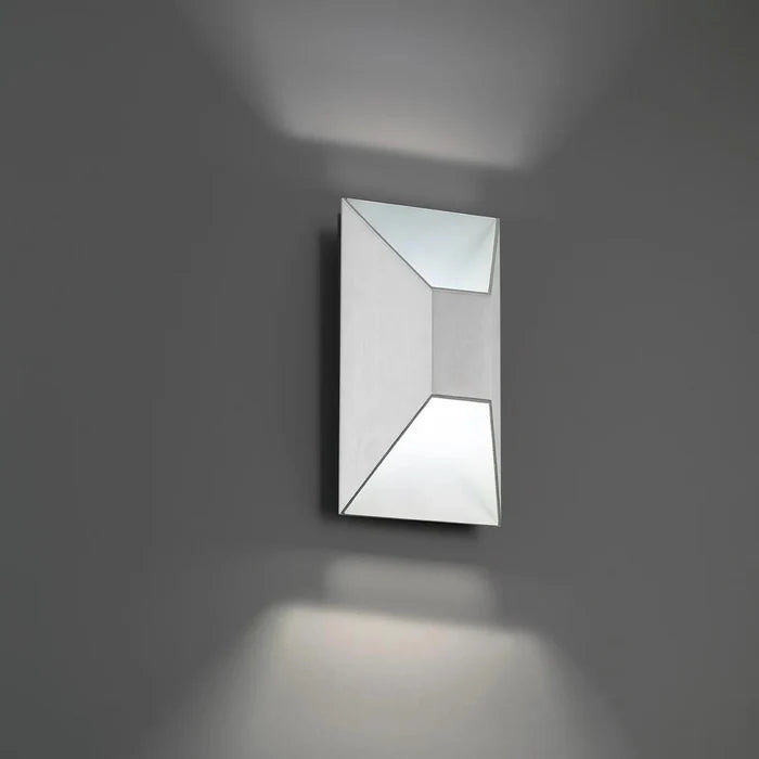 Brushed aluminum finish wall sconce, by Modern Forms, for hallway or living room