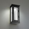 Black wall sconce, by WAC, for hallway or living room